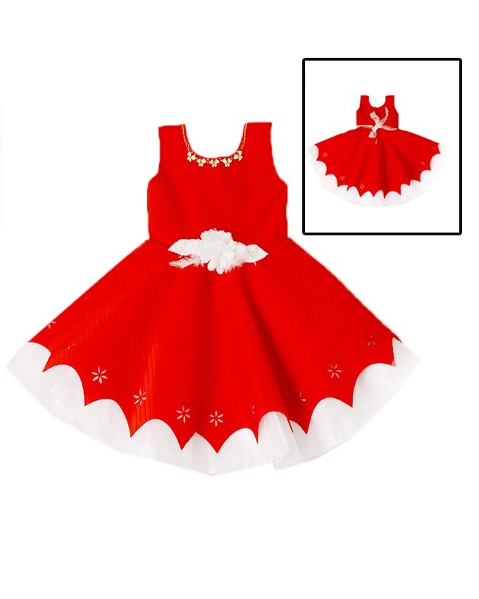 Portable Red Baby Gown With White - obymart